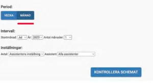 Genomför schemakontroll